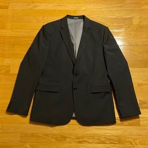 Express Slim Black Wool-Blend Modern Tech Suit Jacket